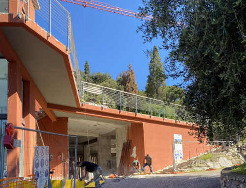 Nel parco di Villa Fiske sono in corso i lavori di costruzione della nuova scuola dell’infanzia di Alassio